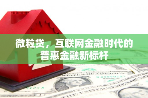 观塘微粒贷，互联网金融时代的普惠金融新标杆