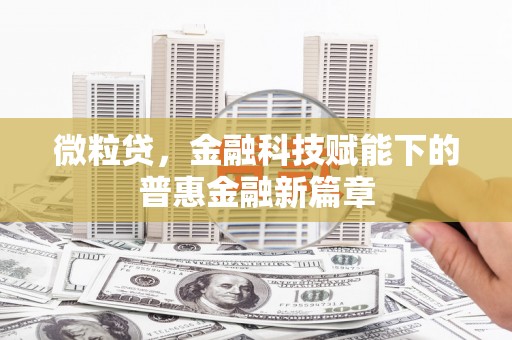 观塘微粒贷，金融科技赋能下的普惠金融新篇章