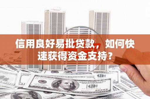观塘信用良好易批贷款，如何快速获得资金支持？