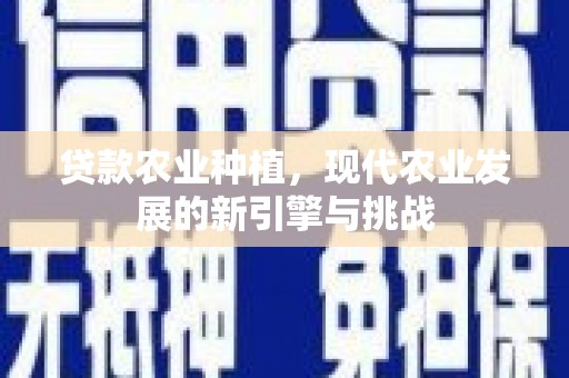 观塘贷款农业种植，现代农业发展的新引擎与挑战