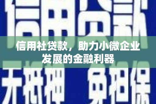 观塘信用社贷款，助力小微企业发展的金融利器