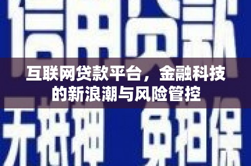 观塘互联网贷款平台，金融科技的新浪潮与风险管控