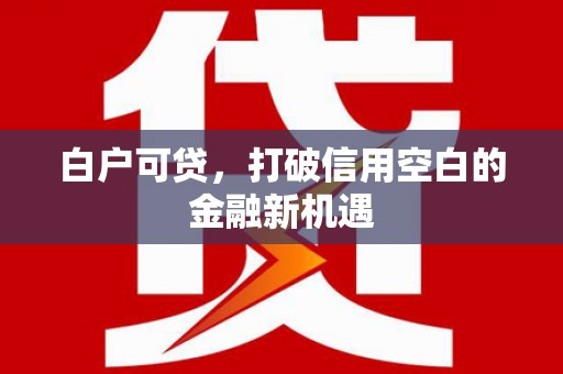 观塘白户可贷，打破信用空白的金融新机遇