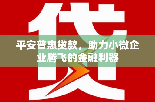 观塘平安普惠贷款，助力小微企业腾飞的金融利器