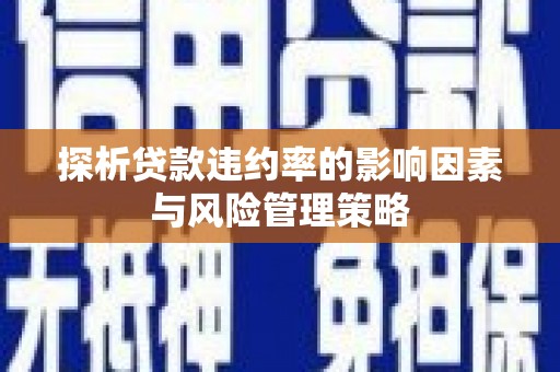 观塘探析贷款违约率的影响因素与风险管理策略
