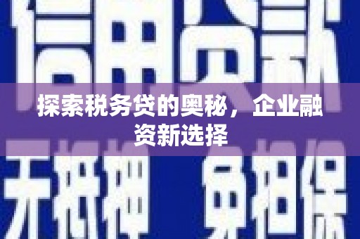 观塘探索税务贷的奥秘，企业融资新选择