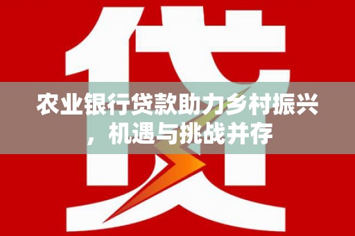 观塘农业银行贷款助力乡村振兴，机遇与挑战并存