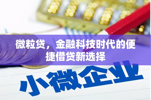 观塘微粒贷，金融科技时代的便捷借贷新选择