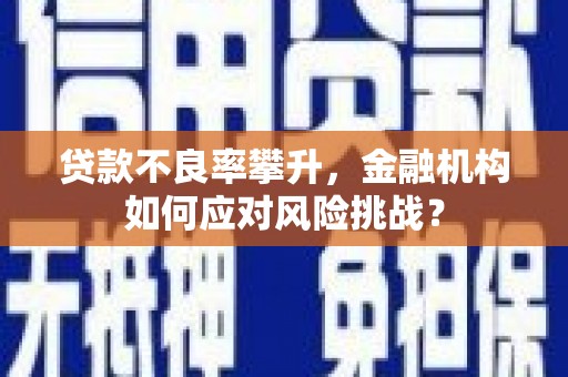 观塘贷款不良率攀升，金融机构如何应对风险挑战？