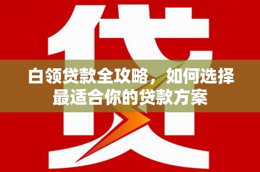 观塘白领贷款全攻略，如何选择最适合你的贷款方案